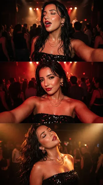 Concert it girl black sequin collage