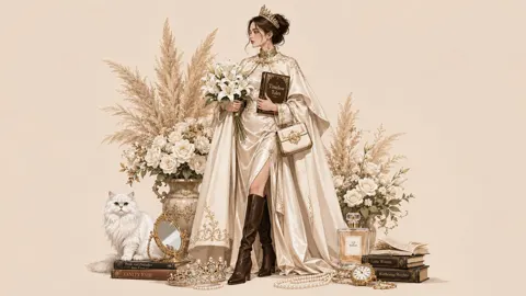 Stylish fashion illustration lifestyle accessories
