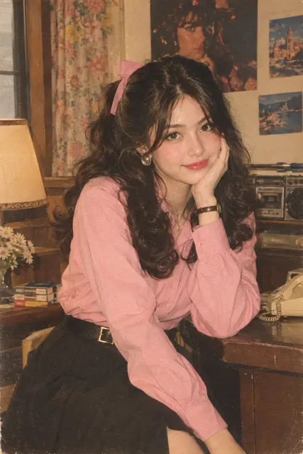 1980s retro indian fashion portrait