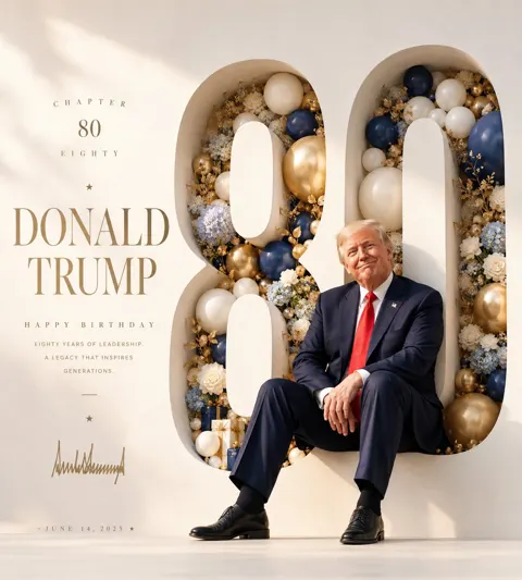 Trump 80th birthday 3d commemorative cover poster