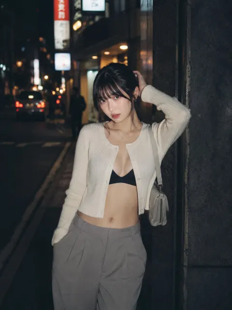 Tokyo night alley mature japanese female portrait
