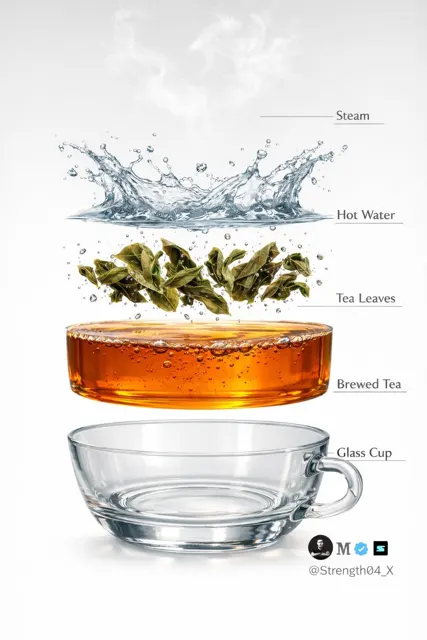 Amber tea macro photography