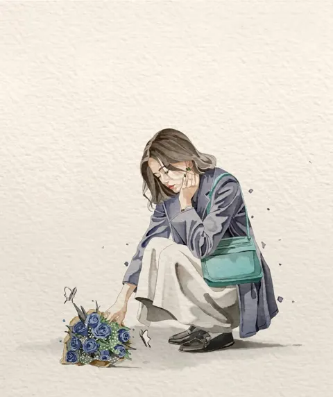 Minimalist watercolor stylish woman illustration