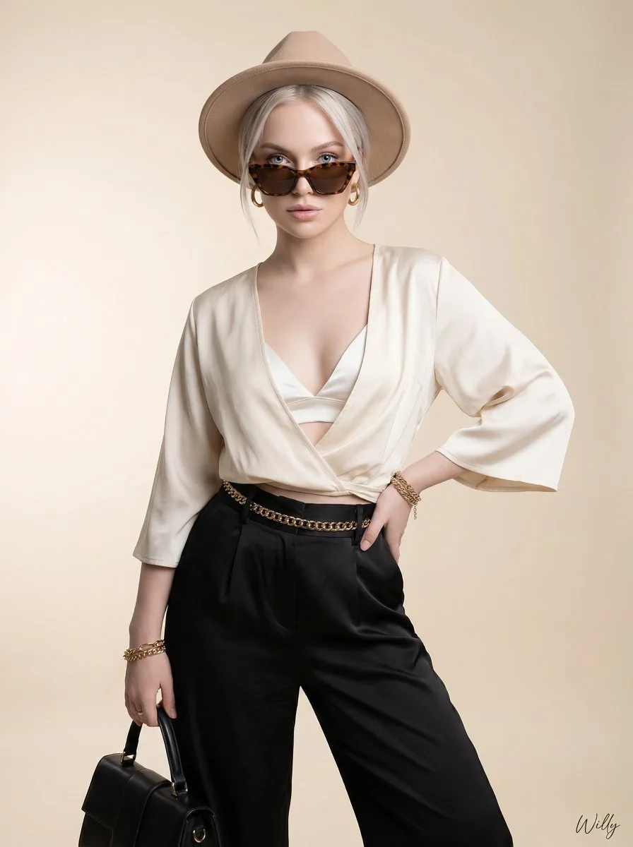 Luxury silk black gold fashion — Sonra
