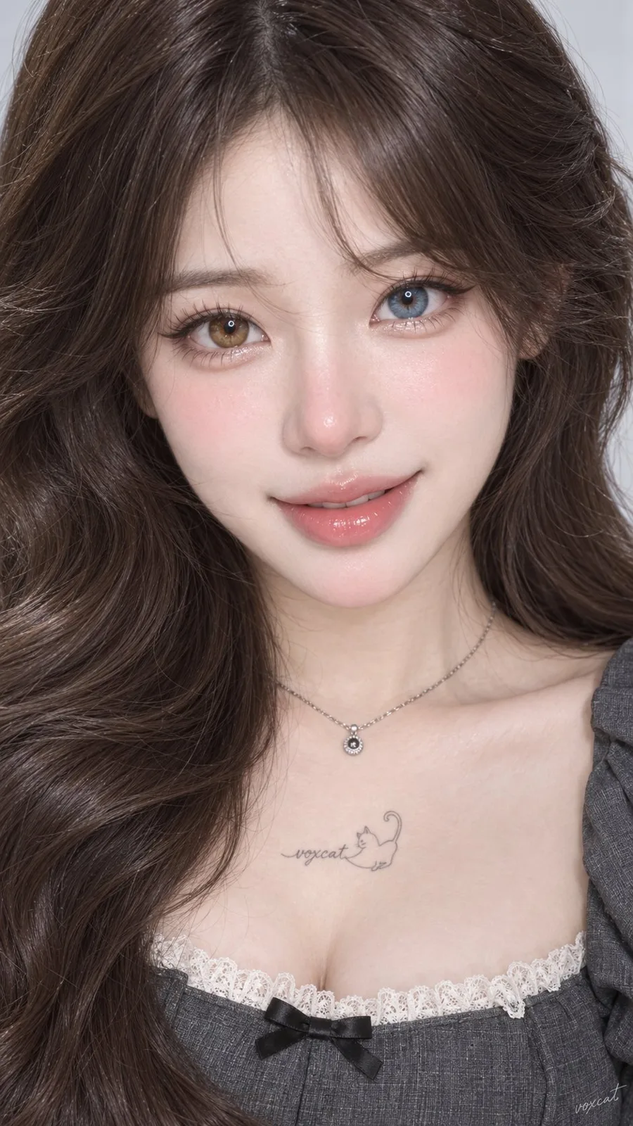 Heterochromia oriental doll girl portrait — Sonra