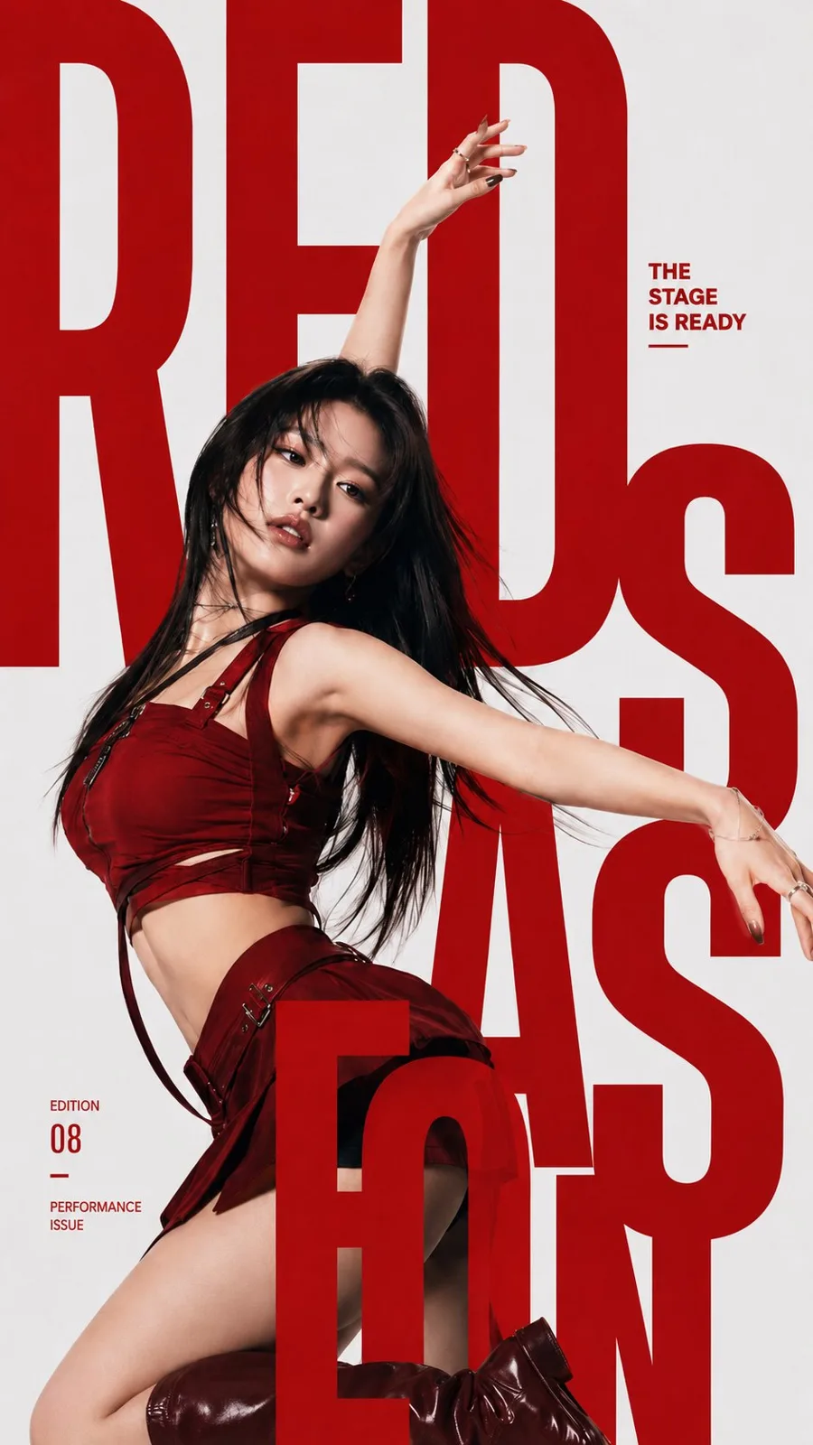 High end pop idol typography cover prompt — Sonra