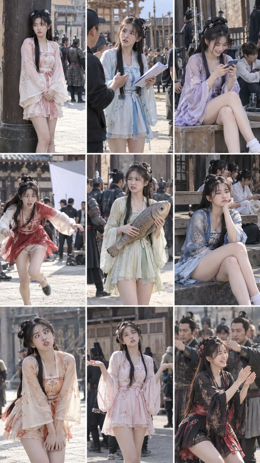 20 year old chinese cute moe beauty sexy short hanfu extras — Sonra