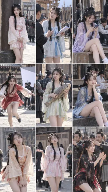 20 year old chinese cute moe beauty sexy short hanfu extras