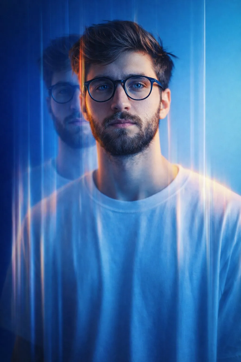 Cinematic blue fashion portrait — After
