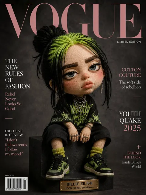 Hyper detailed cotton doll fashion hero