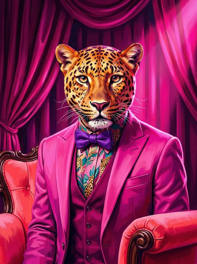 Magenta leopard gentleman — After