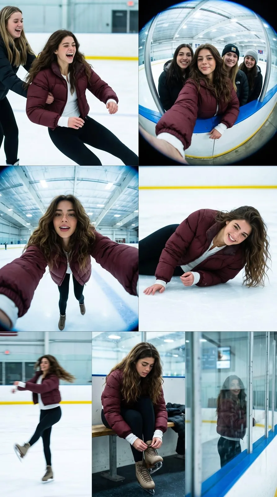 Ice skating lifestyle phone gallery collage — Sonra