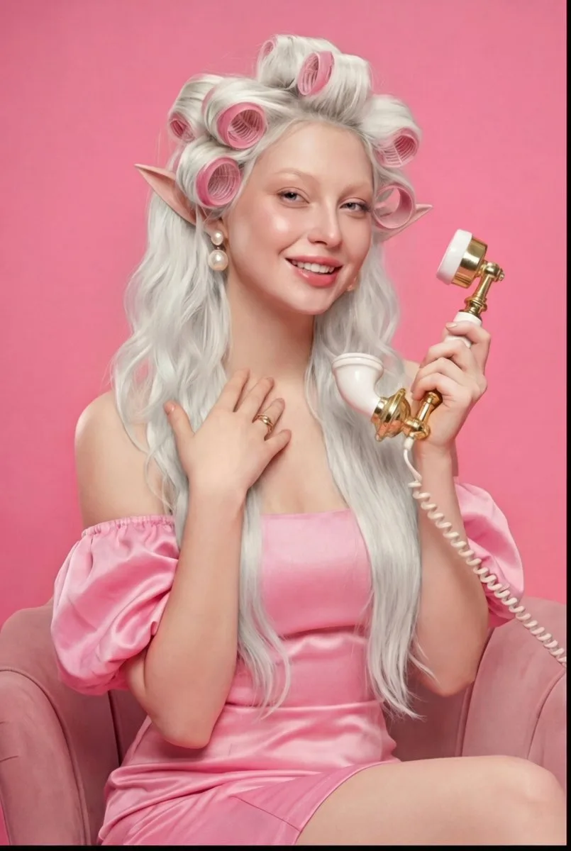Retro barbie pink portrait — After