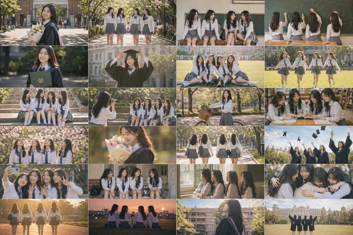 Spring campus graduation memories — After