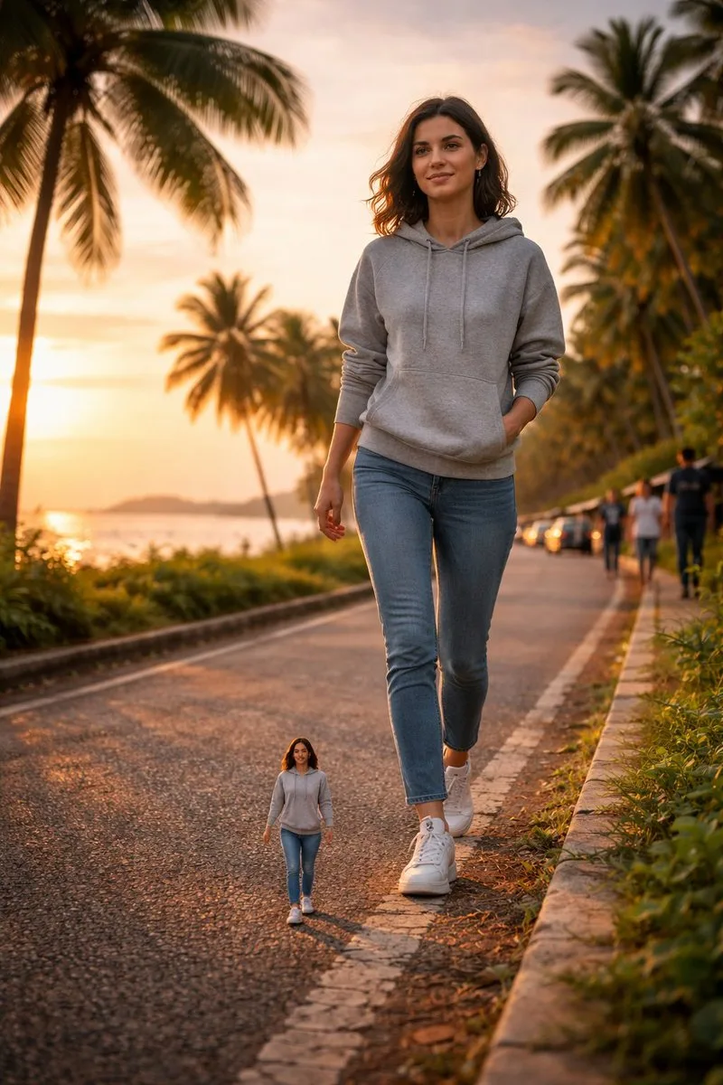 Sunset seaside surreal miniature walk — After