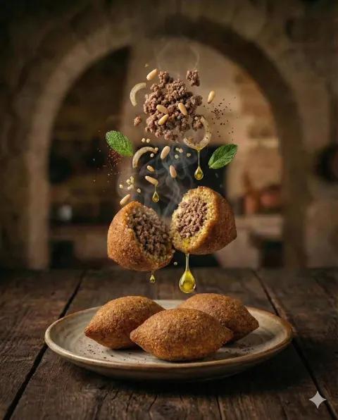Cinematic middle eastern food explosion