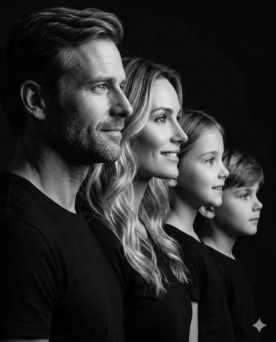 Dramatic family profile portrait — Sonra