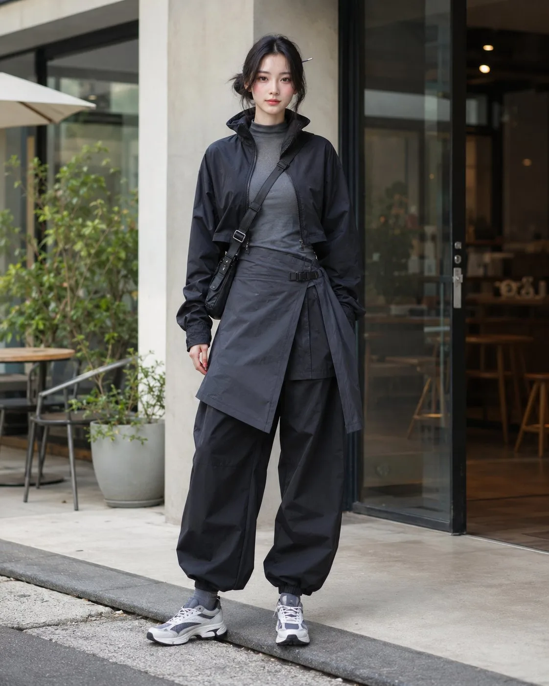 Obi layered techwear outfit — Sonra