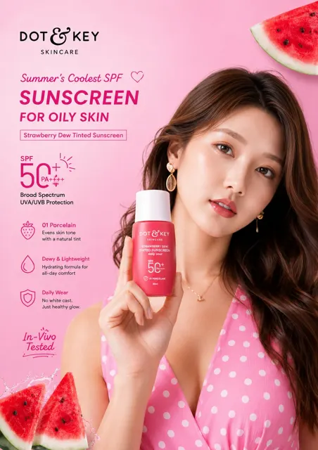 Luxury korean sunscreen beauty poster