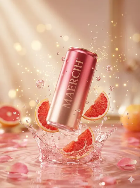 Suspended rose pink can grapefruit splash