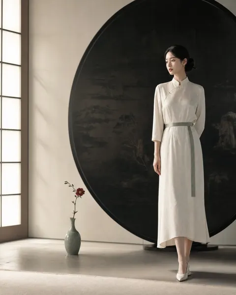 Minimalist neo chinese female fashion editorial