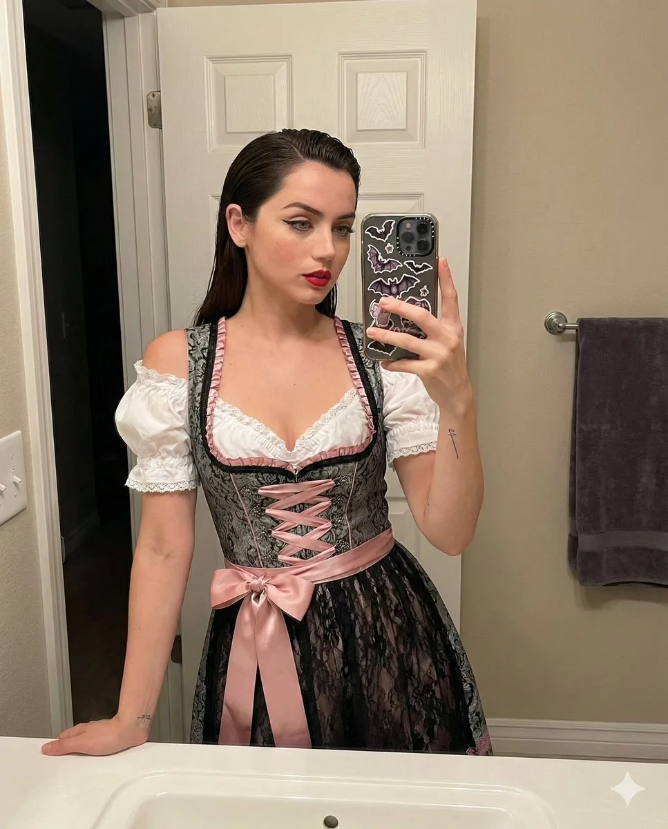 Bathroom gothic dirndl selfie — After