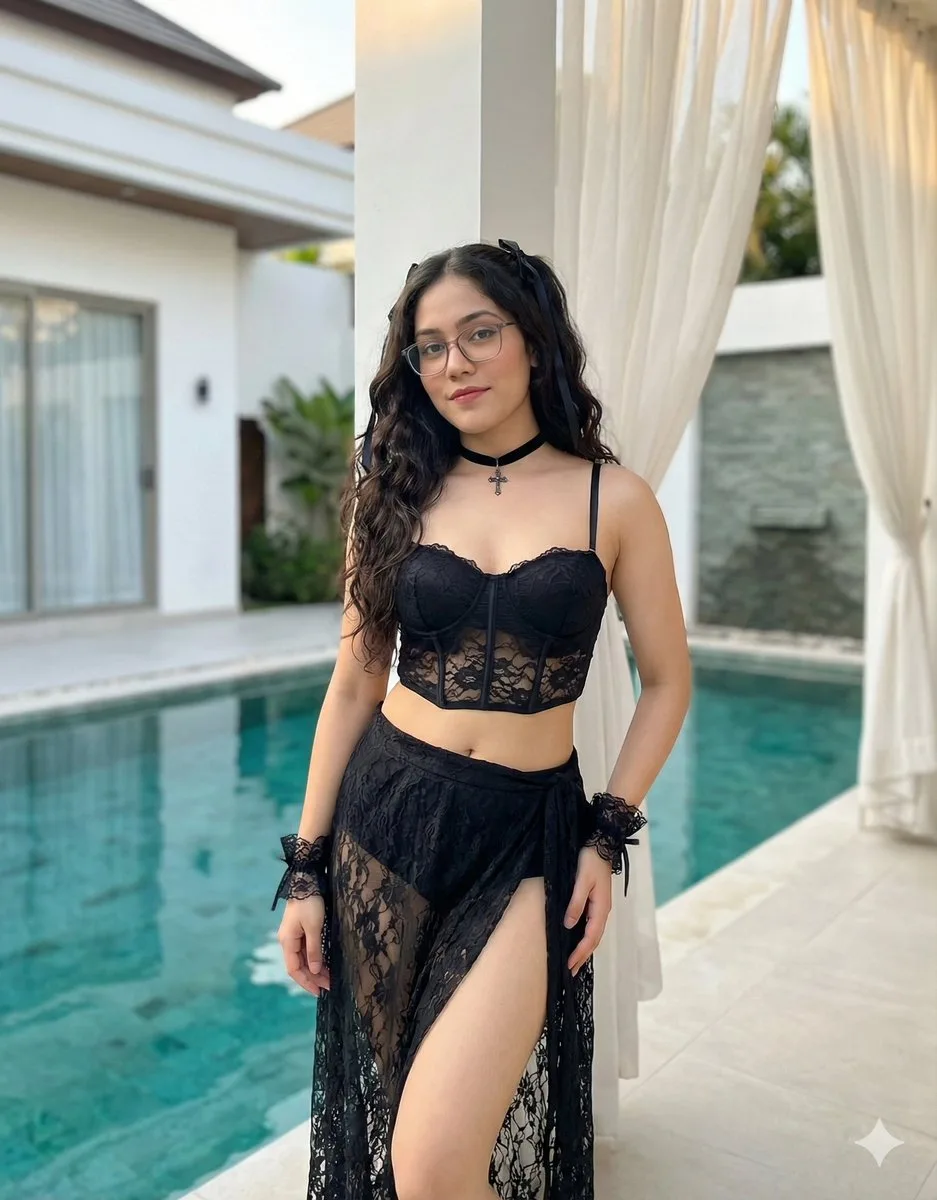 Luxury poolside gothic misa fashion — Sonra