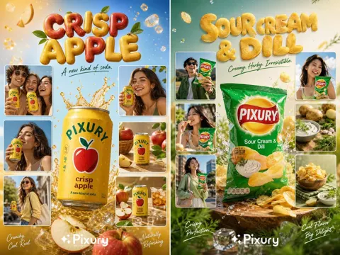 Premium commercial product collage poster