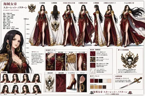 Anime design of pirate style dark empress