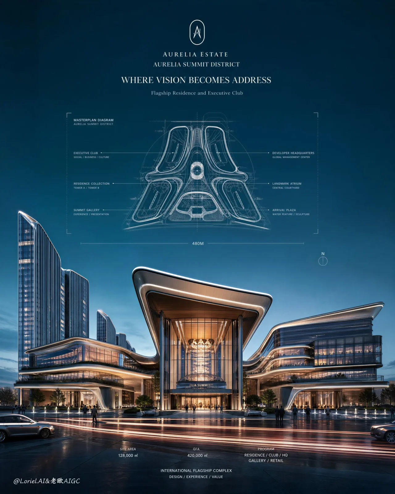 Ultra premium real estate architectural sales poster — Sonra
