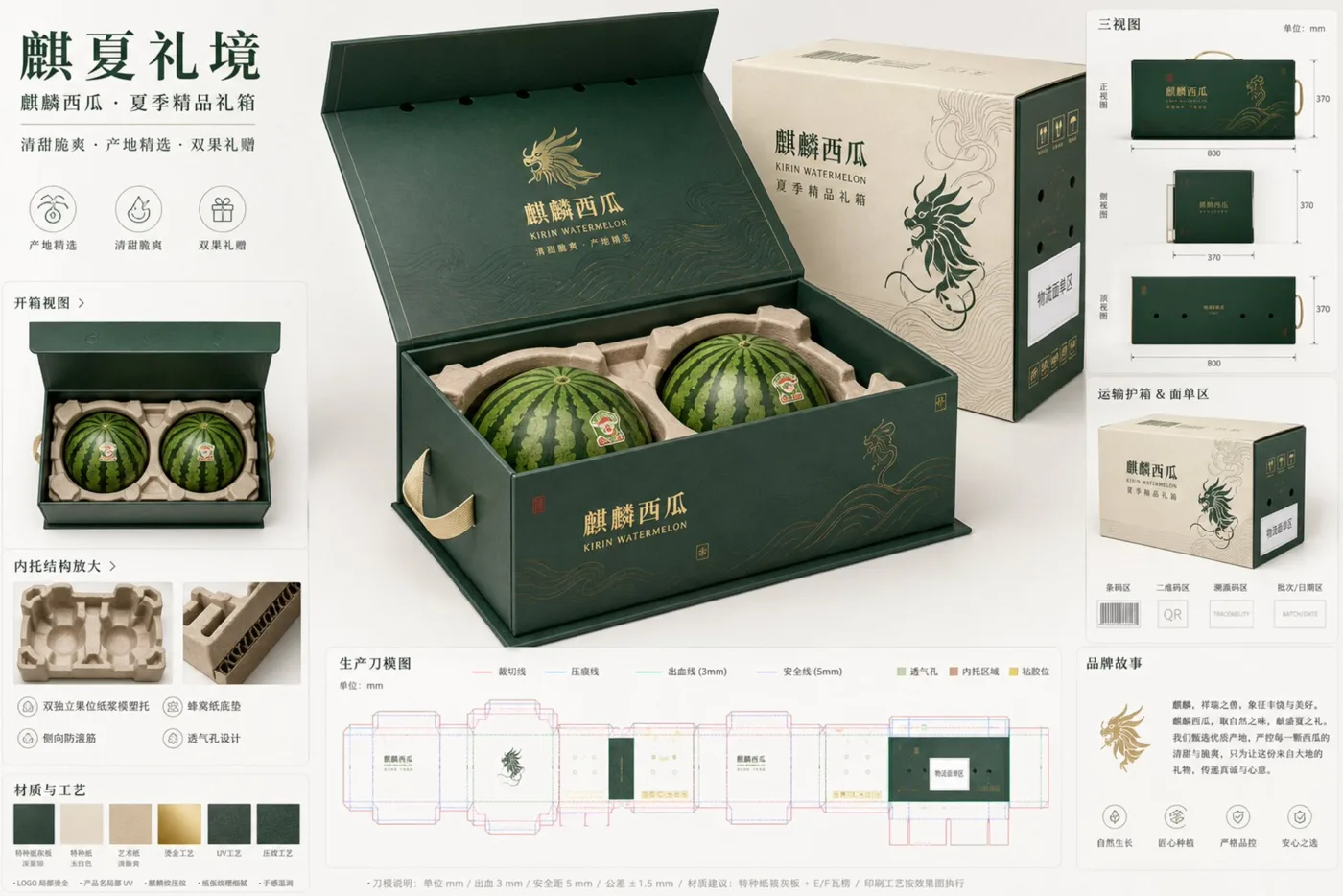 Kirin watermelon premium packaging proposal board — After