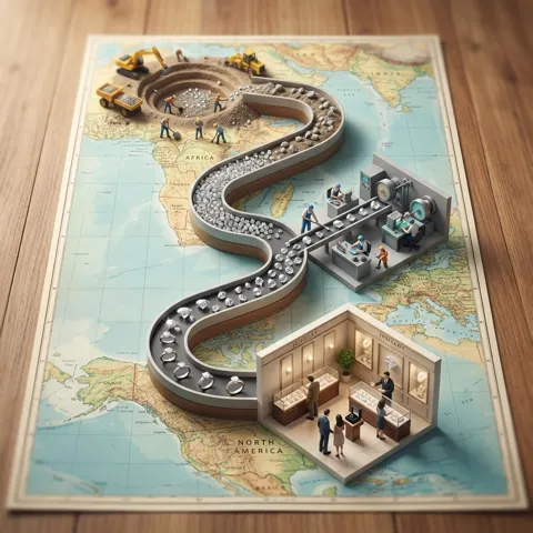 Miniature commodity journey map