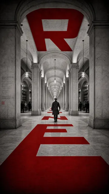 Word corridors perspective monochrome poster