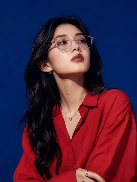 Ultra realistic east asian woman fashion eyewear