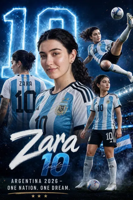 Argentina 10 zara cinematic football poster