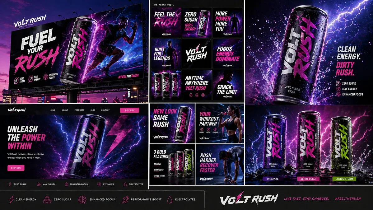 Voltrush energy drink campaign — Sonra