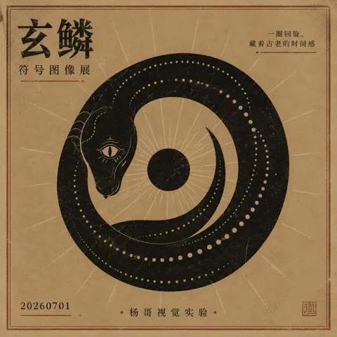 Retro oriental animal symbol poster design