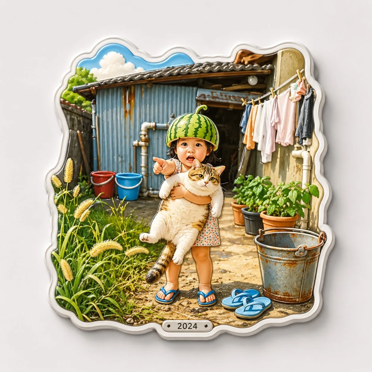 Travel photo to souvenir fridge magnet design — After