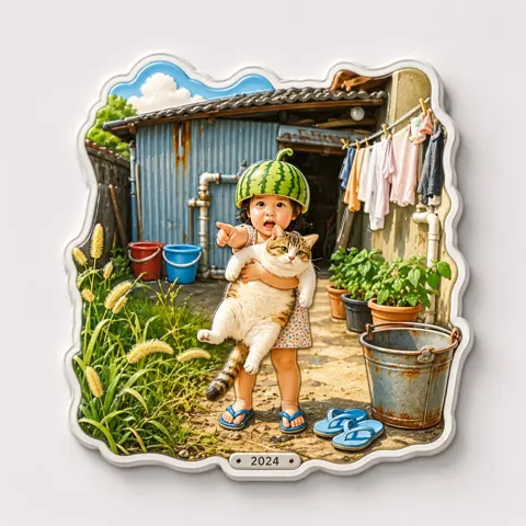 Travel photo to souvenir fridge magnet design