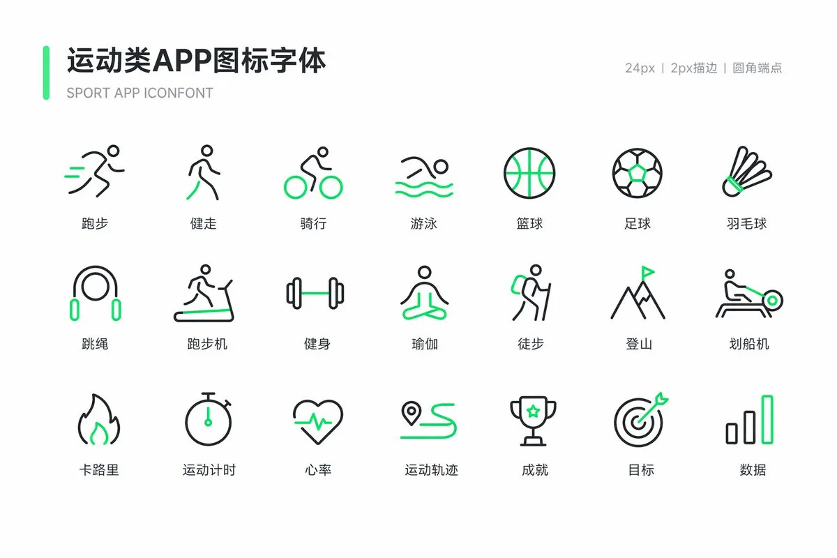 Sports fitness icon font — After