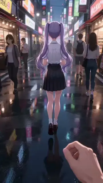 Warm street purple hair turn