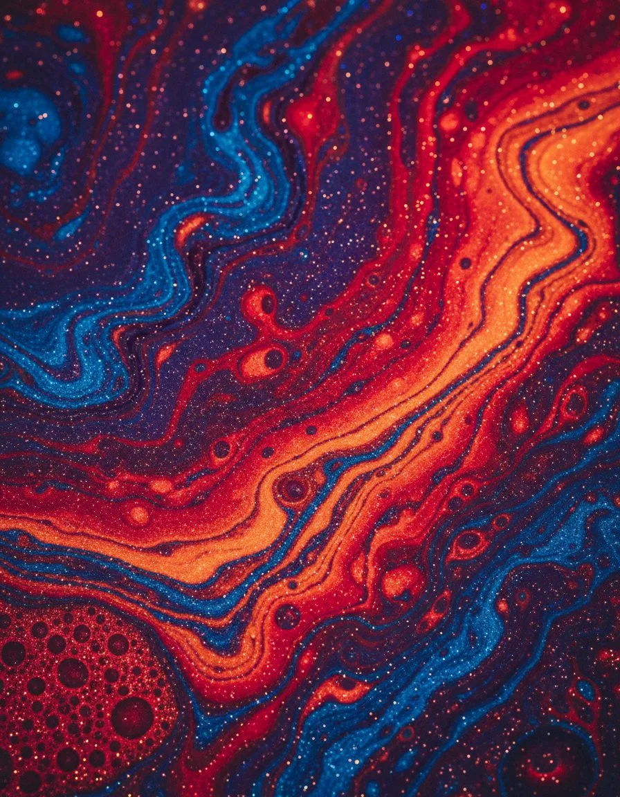 Iridescent flowing light macro — Sonra