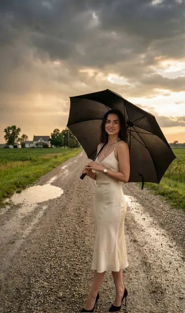 Golden hour rainy beauty