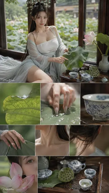 Realistic chinese hanfu summer portrait