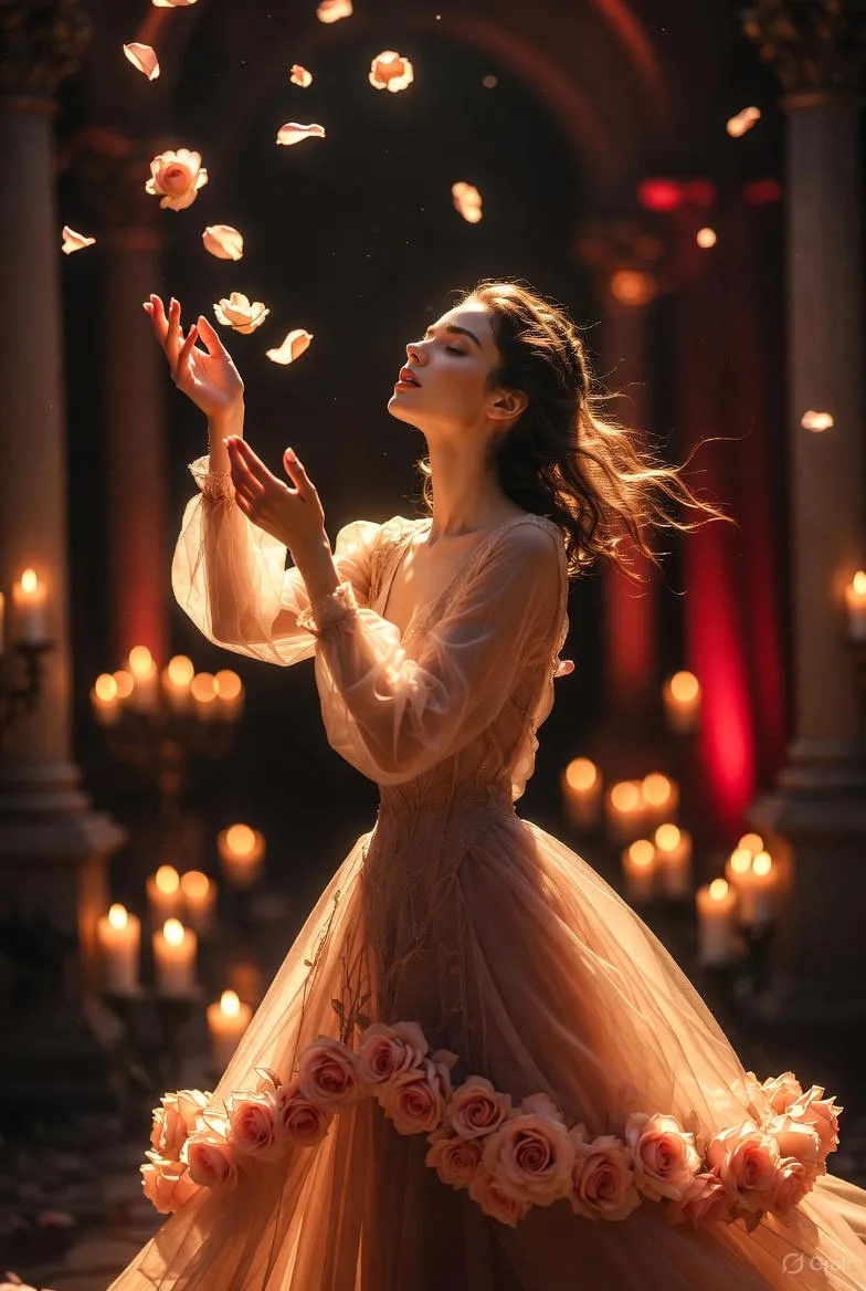 Dark romantic rose silk goddess — After