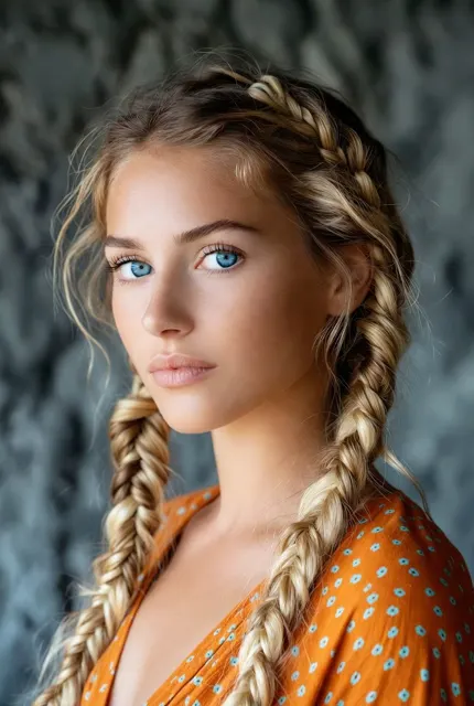 Blonde braids cinematic