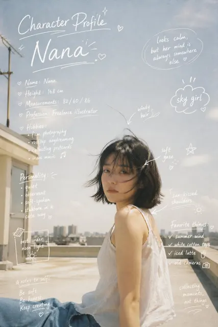 White handwritten profile
