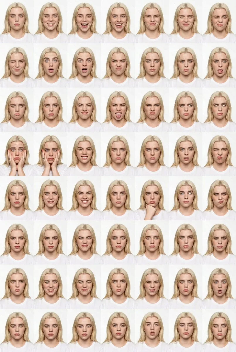 White studio male expression guide — After