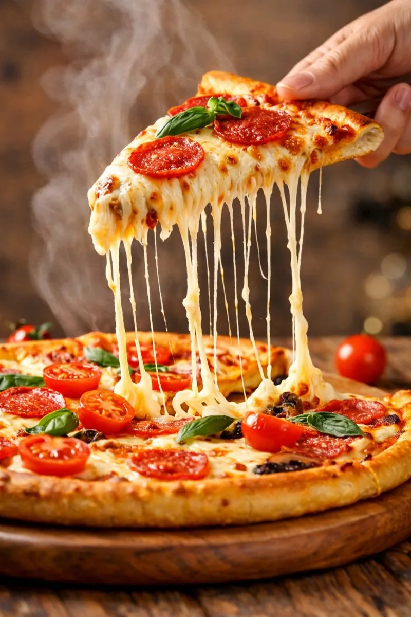 Cinematic hyper realistic pizza close up — After