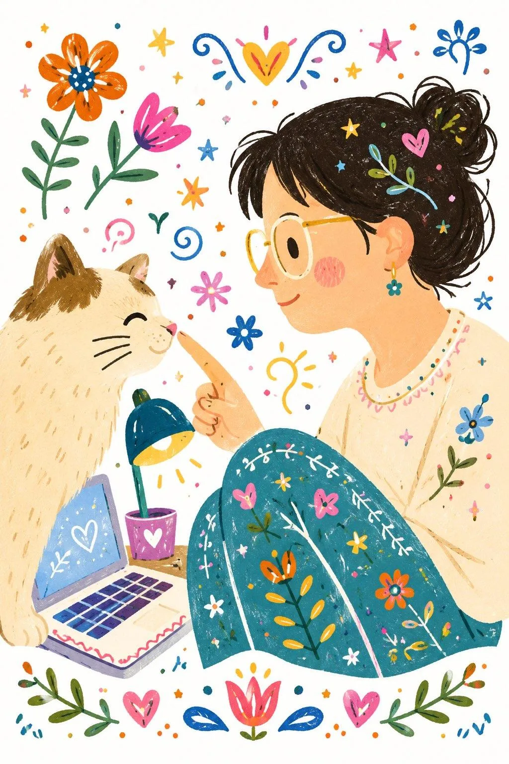 Decorative folk flat doodle illustration — Sonra